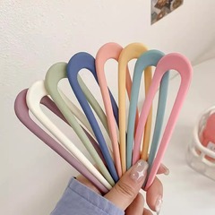 女の子のキャンディーカラーのU字型ヘアピン、甘くて多用途なヘアピン、女性のインシンプルな気質の韓国風ヘアアクセサリー