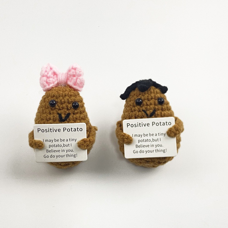 Amazon transfronterizo tejido a mano energía positiva Papa expresión bolsa emoción tarjeta vegetal muñeca coche decoración pequeña