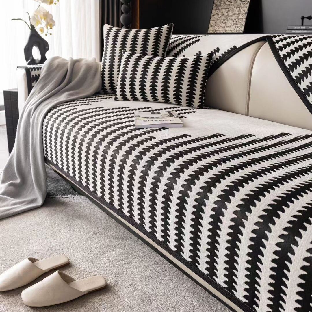 New Chenille Sofa Cushion, Simple and Fashionable Seat Cushion for All Seasons, Non-Slip Leather Sofa Cushion Cover, One Piece Drop Shipping