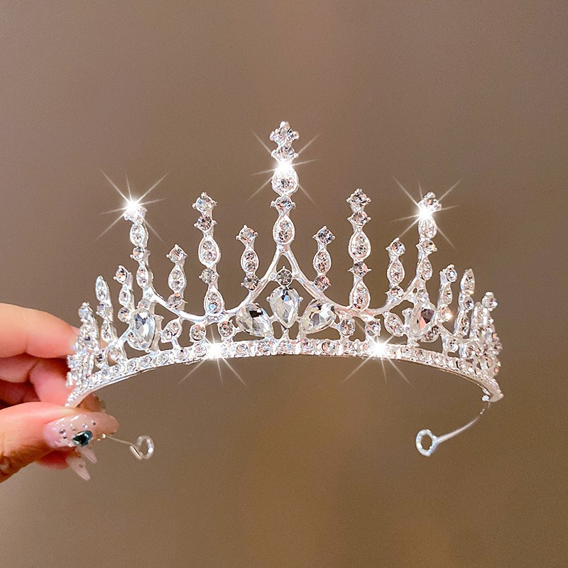 Tombro de corona para niños pequeña princesa corona diadema de cumpleaños accesorios para el cabello de cristal para niñas regalo de cumpleaños