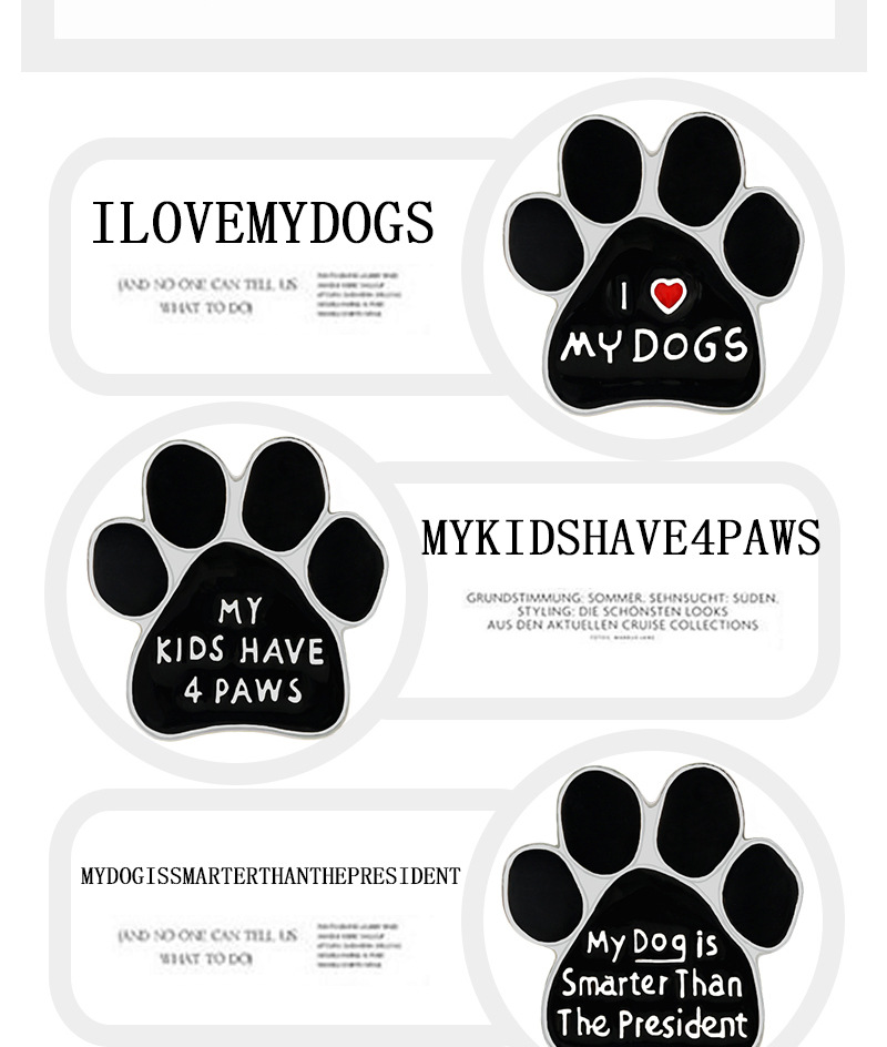 10g Weight Brooches Classification Holiday, Daily Occasion Alloy Material Letter, Paw Print Pattern Unisex Gender Enamel Design Cartoon Style Style Cartoon Style Pin Letter Paw Print Alloy Enamel Unisex Brooches 无