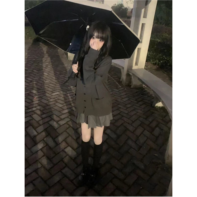 Autumn Outfit Jk Uniform Japanese College Style School Uniform Sweater Loose Long-Sleeve Shirt Jk Cardigan Sweater Set