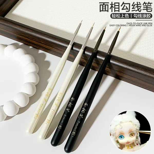 Bjd Face Painting Pen Custom-Made Fine Line Drawing Pen for Makeup Ultra-Light Clay Line Drawing Color Painting Flower Nail Art Pen