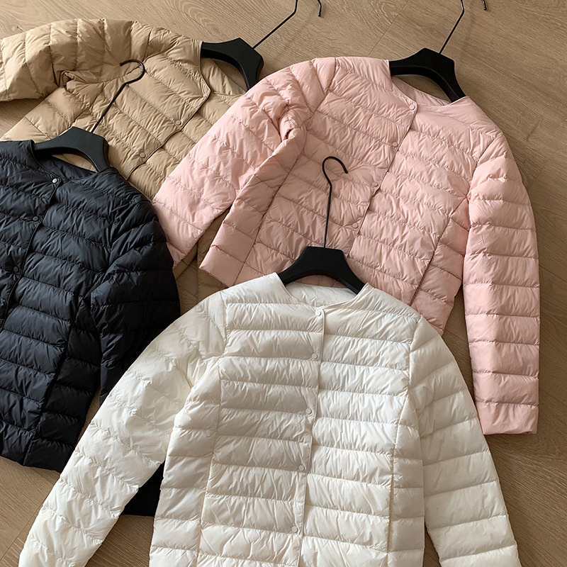 鹅绒高端轻薄羽绒服短款女士内搭薄款修身轻便欧货2024年新款冬