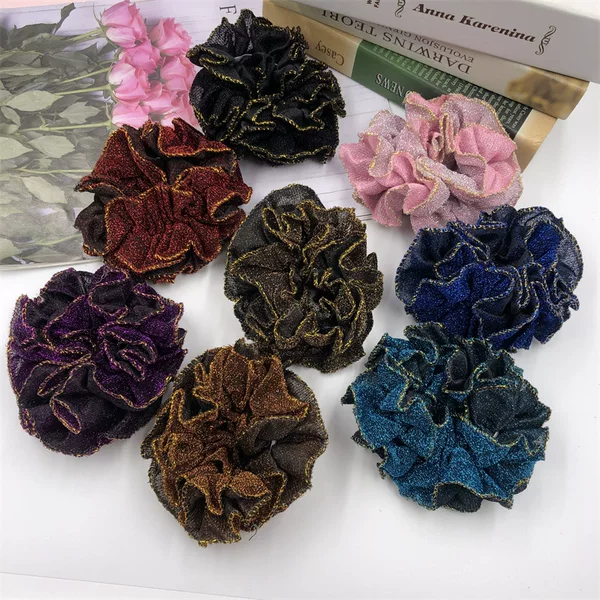 New Mother's Head Flower Headband Rubber Band Middle-Aged Women's Hair Tie Flower Plate Hair Set 2 Yuan Store Supply