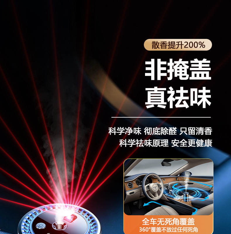 2025 New Smart Car Perfume and Aromatherapy Supplies Fully Automatic Fragrance Spraying Machine for Car Odor Removal and Fragrance Enhancement