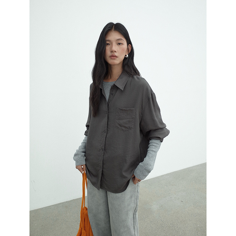 MMC DITION长袖衬衫女装秋季新款韩系高级设计感小众宽松显瘦衬衣|undefined