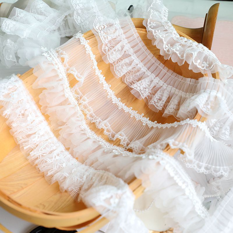 High-end Good Quality Nailed Ruffle Handmade DIY Lace Accessories Garment Baby Clothes Cuff Collar Decoration