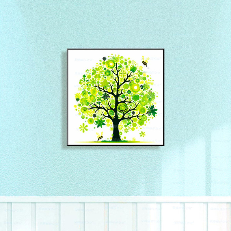 Mona Lisa Real Crosspoint Happy Tree - Ping An Moderno Minimalista Floral Plantas Pequeño Crosspoint Hecho a mano
