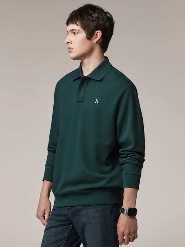 Hazzys/哈吉斯25秋季新款男装商务休闲长袖polo衫T恤一件代发|undefined