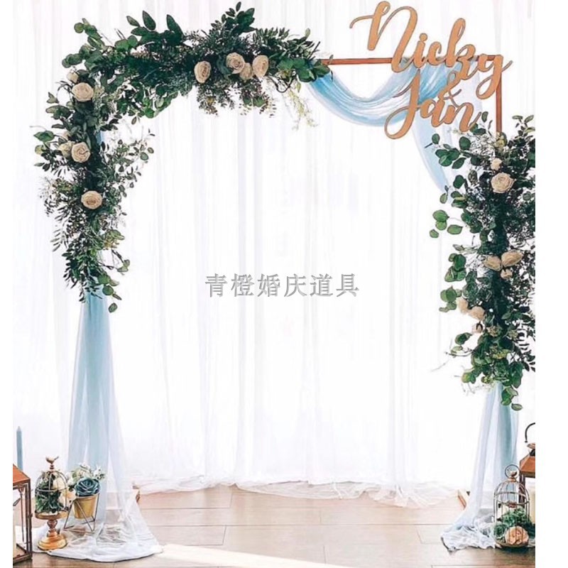 婚庆道具伸缩背景架婚礼铁艺装饰花架求婚气球布置方形拱门架子
