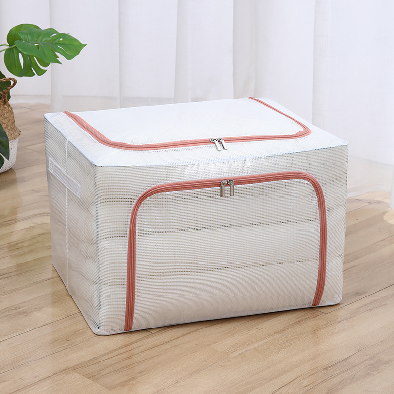 Caja de almacenamiento de ropa, caja de almacenamiento de ropa extra grande, cama de tela de Oxford, dormitorio de tela plegable, caja de almacenamiento de marco de acero