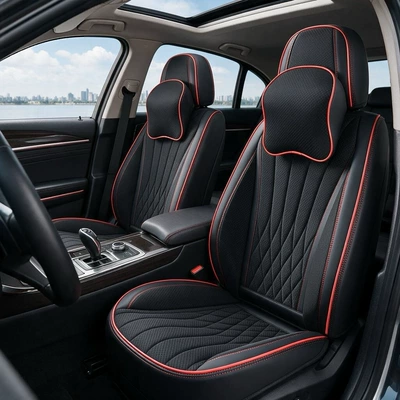 New cross-border car seat covers, universal for all seasons, Nappa leather, full coverage, ice silk mesh fabric, three-dimensional seat cushion, car wholesale