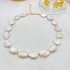 ins风珍珠天然淡水珍珠巴洛克项链复古厚重大颗粒异形水滴锁骨链