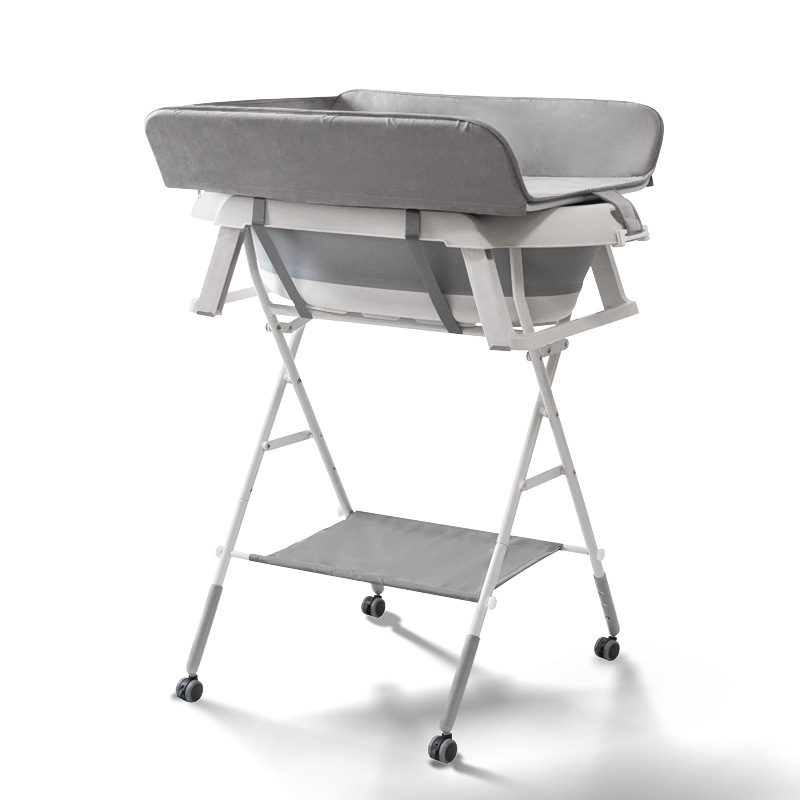 Baña para bebés recién nacidos, conjunto de soporte de bañera para bebés, tabla de enfermería para cambiar pañales, percha de secado postparto sin doblarse