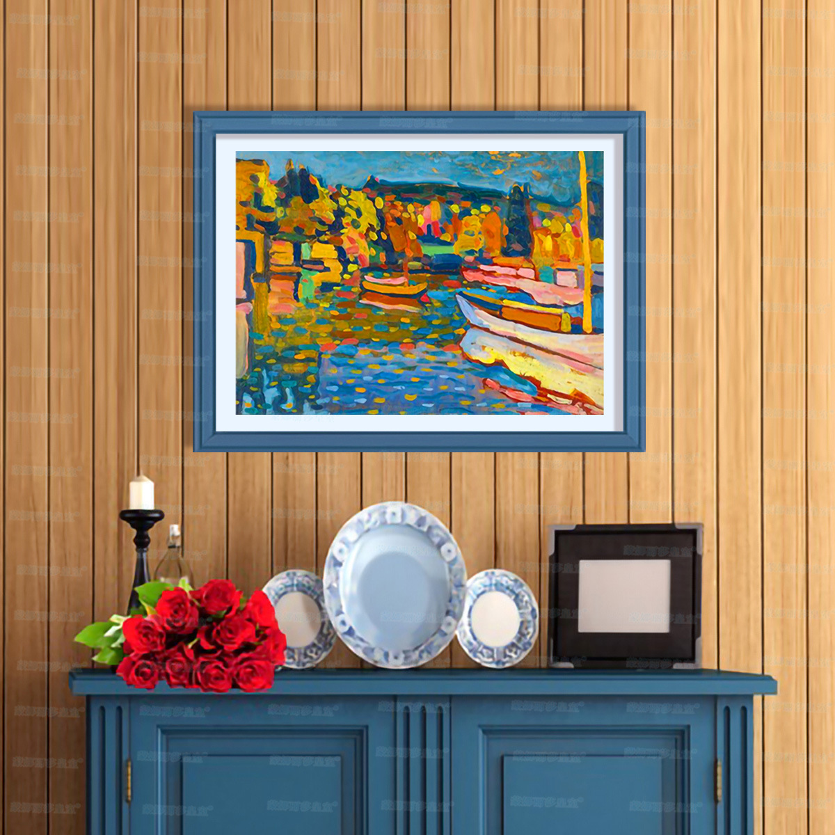 Mona Lisa Real bordado cruzado barco de otoño nuevo estilo de pintura al óleo estilo europeo simple decoración moderna bordado a mano