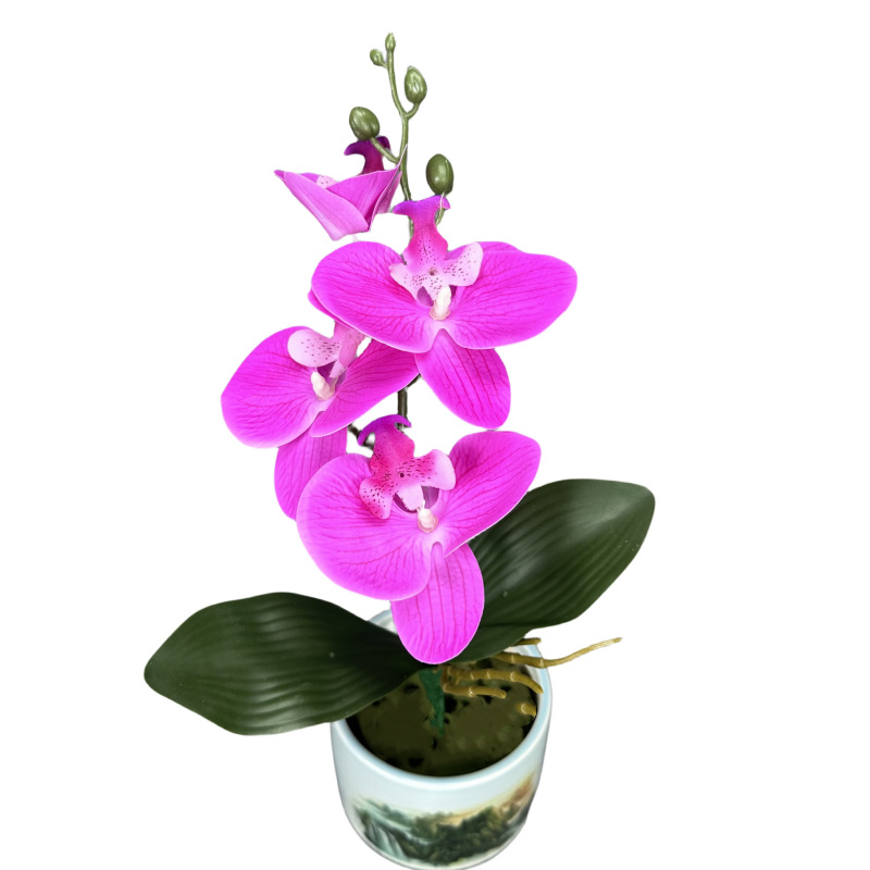 Simulación de 4 mariposas orquídeas PU sensación de flores falsas decoración de bodas decorativa orquídea decoración de mesa orquídea mayorista