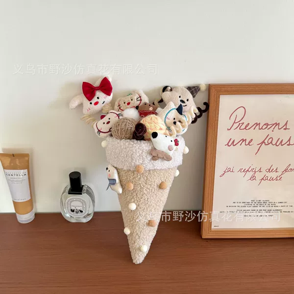 【●●✫✫】wo082-Ice Cream Scarf Bear (Greeting Bag Greeting Card Light)【●●✫✫】