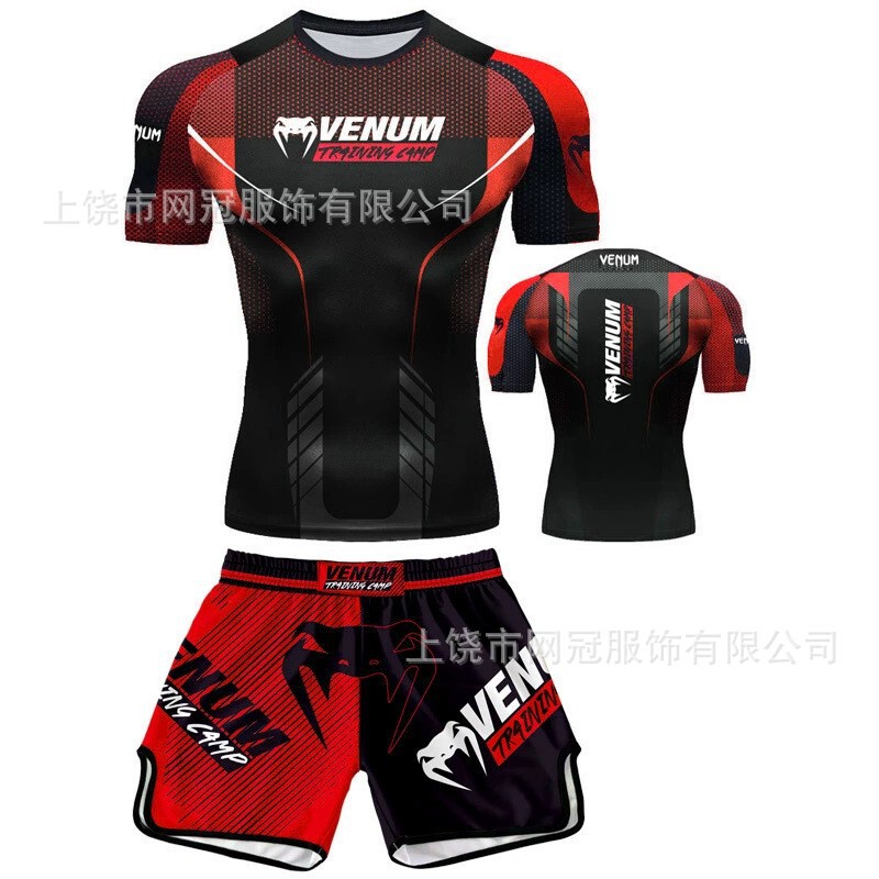 Summer Men's Venom Series Printed Sanda Sports and Leisure Training Clothes Quick-Drying Fighting Boxing Fitness Short Suit