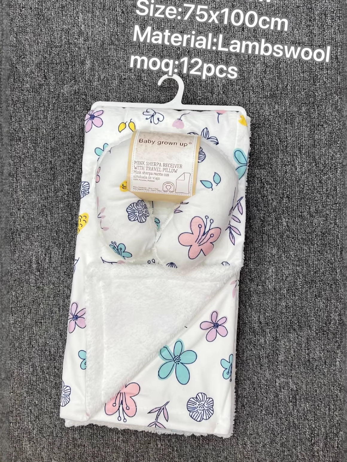 Baby Cashmere Blanket U-Shaped Pillow 2 confortable estilo grueso Elephant Crown colcha de bebé