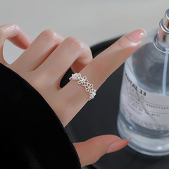 鏤空花朵拼接戒指女時尚氣質優雅溫柔開口指環ins風小眾食指戒潮