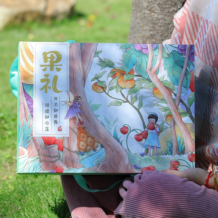 水果包装礼盒手提包装盒空盒通用桃子葡萄苹果西瓜橙子西红柿纸箱