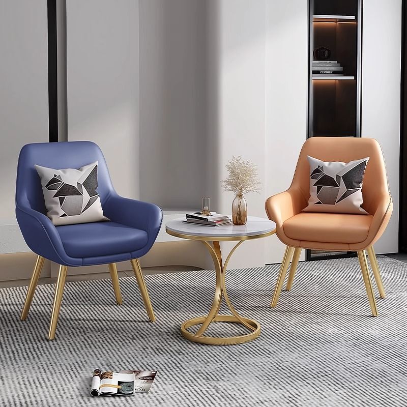 Balcony Leisure Table and Chair Three-Piece Set Leisure Area Layout Internet Celebrity Light Luxury Single Sofa Chair Small Round Table Small Coffee Table