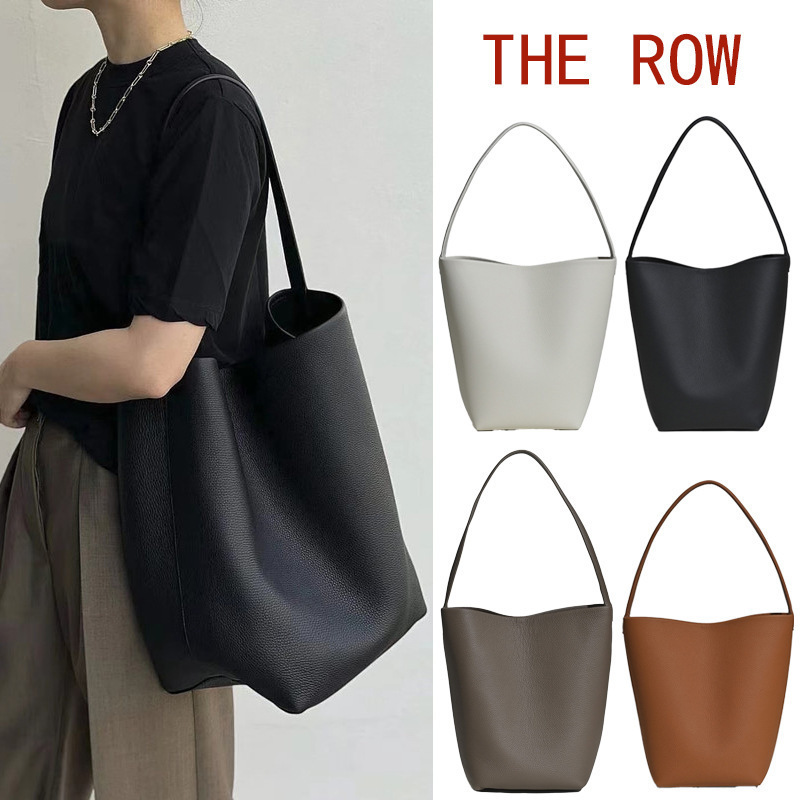 The Bucket Bag Row Genuine Leather Large-Capacity Women's Bag Soft Leather High-End Feel Daily Commuting Tote Bag Shoulder Handbag
