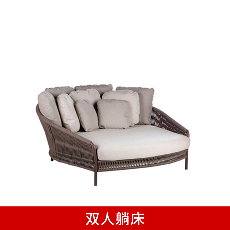 Ocio al aire libre sofá de ratán villa decoración suave al aire libre balcón al aire libre patio jardín Oliphen cuerda silla de ratán