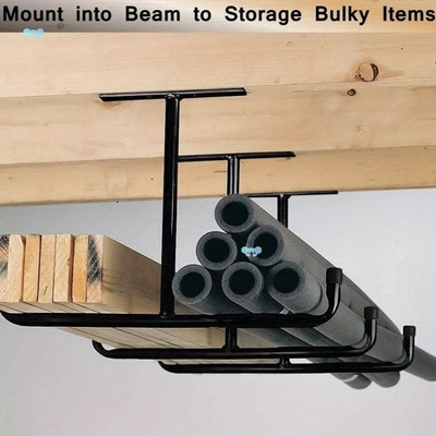 1pc Heavy Duty Ceiling Storage Hook Rack Black Metal ideal|ms