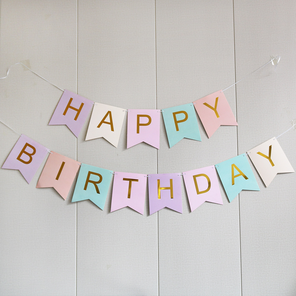 Guirnalda de Feliz Cumpleaños con Diseño de Cola de Pez en Dorado, Decoración para Fiesta de Cumpleaños