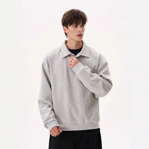 Cute Couple's Heavyweight Crew Neck Sweatshirt - Versatile American Style POLO Shirt, Chic Loose Top for Spring and Autumn, Unisex Sweatshirt