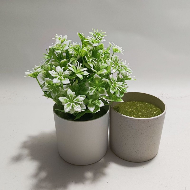 Amazon 模擬小さな鉢植え装飾品ホーム小さなユーカリ竹の葉デスクトップ装飾造花プラスチック小さな新鮮な|undefined