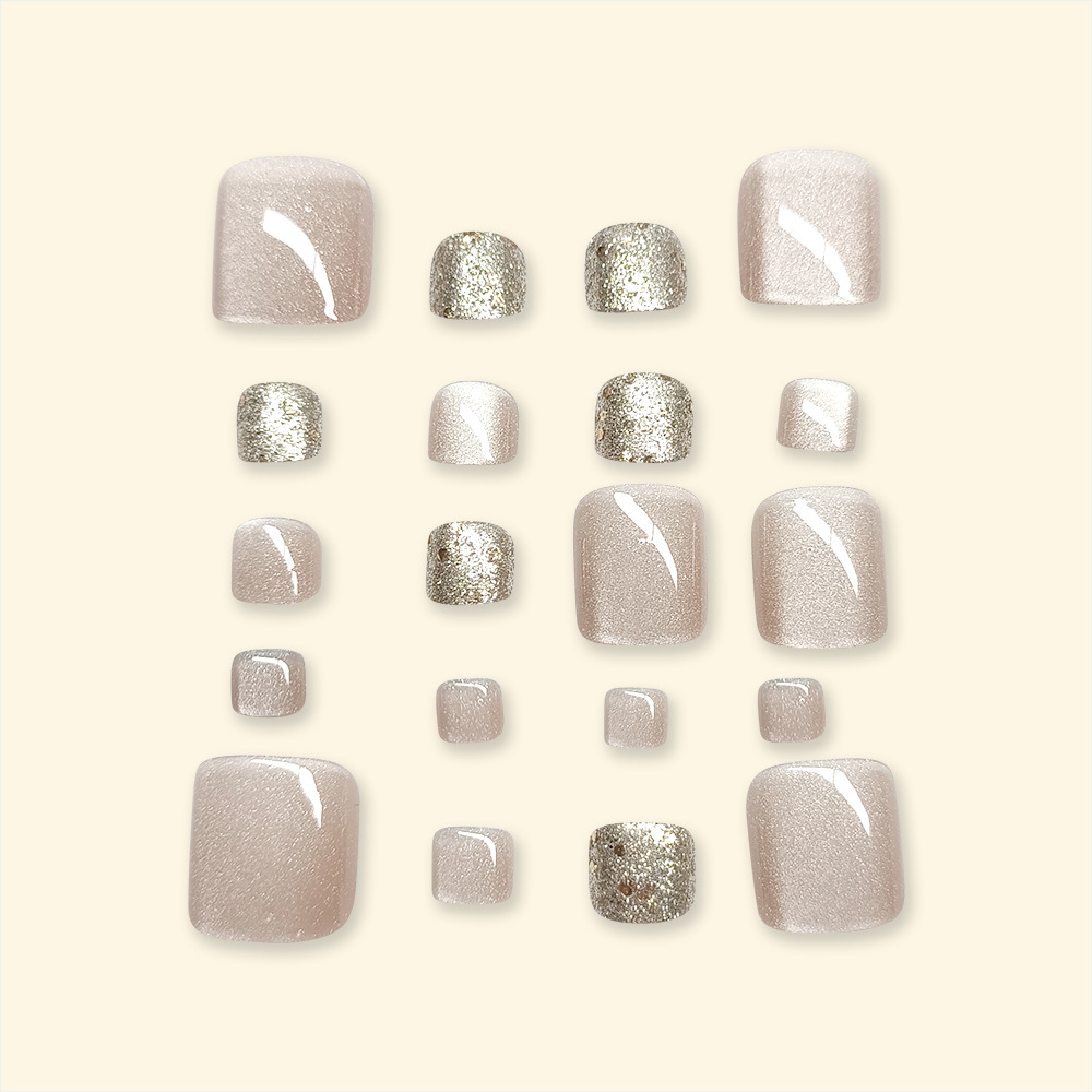 Otoño nuevo parche de uñas de pies, polvo claro, polvo brillante, uñas de los pies para blanquear los ojos de los gatos.