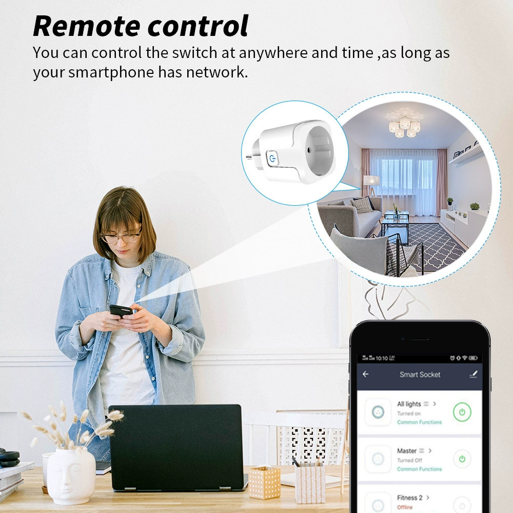 Умный переключатель HomeKit в европейском стиле с поддержкой Wi‑Fi, дистанционный, совместим с Alexa и аудио