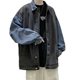 Hong Kong Style Loose Casual Denim Jacket Men's Spring and Autumn Design Sense Stitching Korean Style Fashionable Youth Washed Tooling Jacket