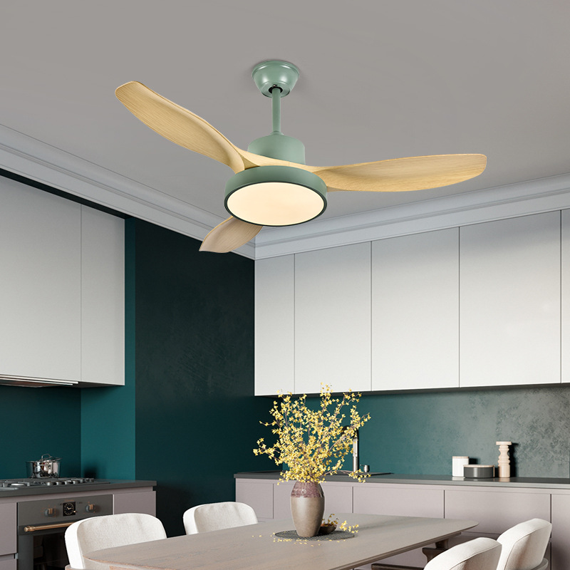 American Retro Fan Lamp Ceiling Fan Lamp Bedroom Lamp 2025 New Master Bedroom Ceiling Silent Mid-Century Style Restaurant Chandelier