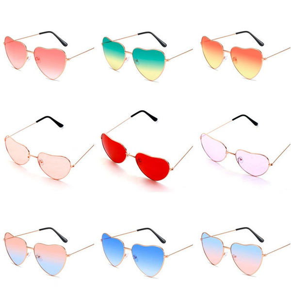 fashionable retro marine sunglasses heart-shaped