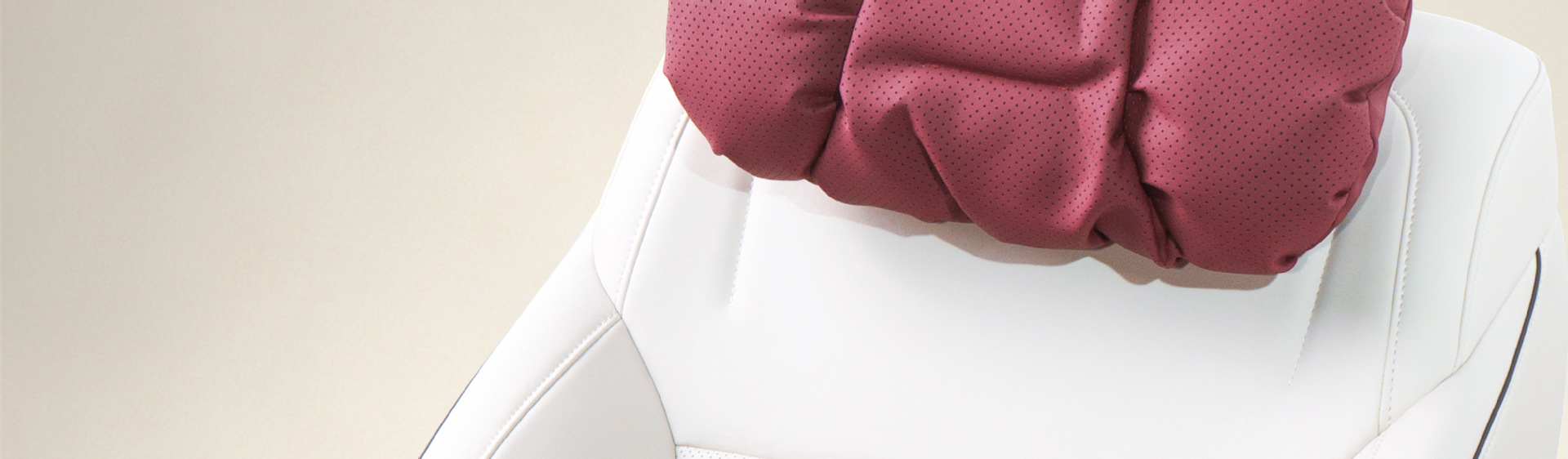 Amazon Car Headrest Premium Anti-Stain Leather Bubble Cotton Car Pillow Breathable Ventilated Car Lumbar Cushion Waist Support