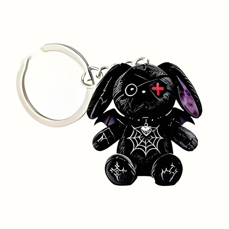 Dark Gothic Style Animal Acrylic Keychain Cartoon Cat Rabbit Pendant Bag Decoration Student Gift Dark Gothic Style Animal Acrylic Keychain Cartoon Cat Rabbit Pendant Bag Decoration Student Gift
