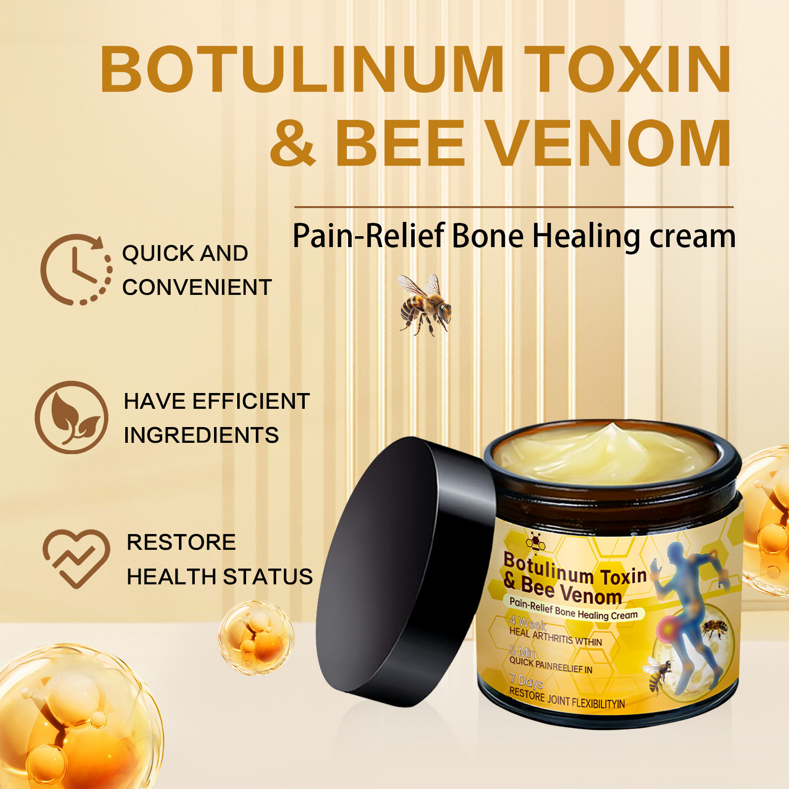 New product in stock Bee venom joint cream 60g body neck back joint external care cream cross-border direct sales 3