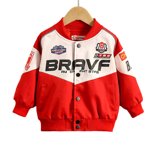 Boys motorcycle baseball jacket  spring and autumn new style children's Korean style trendy tops baby versatile clothes