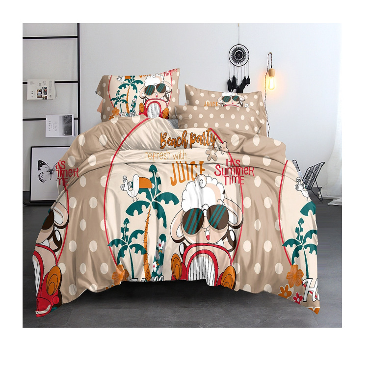 宽幅 桃皮绒 印花布 磨毛 家纺面料  床上用品面料批发