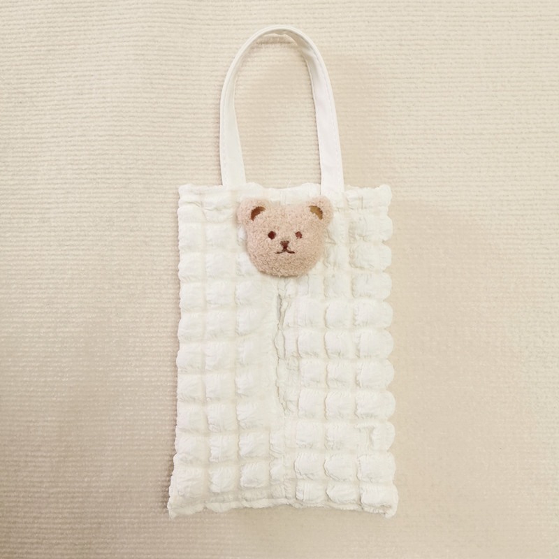 Korean-style cute bear tissue box cover for car seat backs, suitable for babies and children