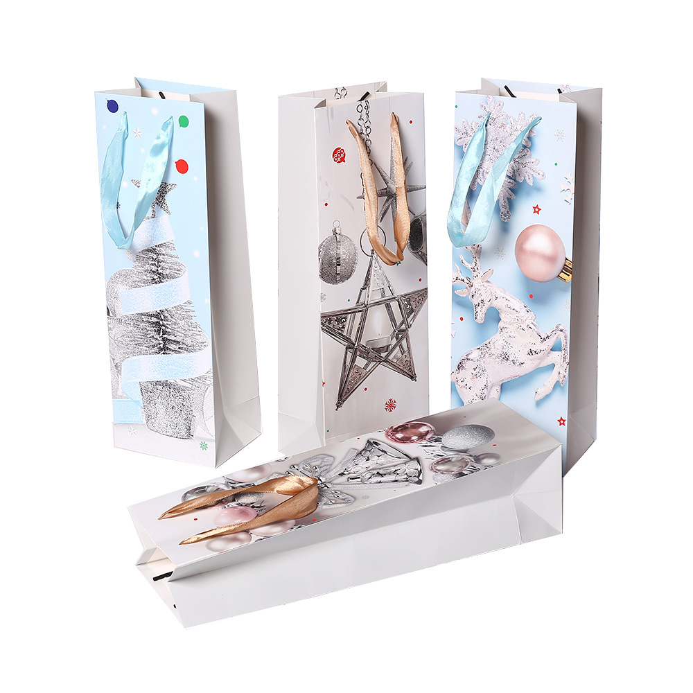 厂家直供圣诞节长方形礼品袋节日礼物包装袋伴手礼手提袋现货批发