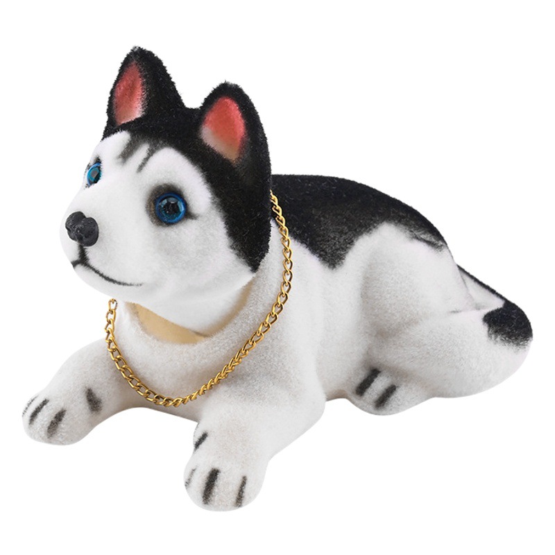 Decoración del coche lindo movimiento cabeza perro coche decoración dibujos animados muñeca instrumento panel creativo asintiendo perro sacudiendo cabeza muñeca de peluche