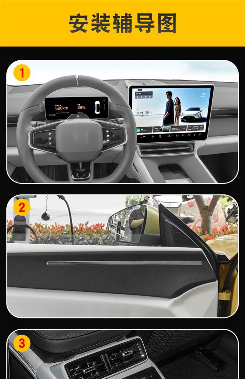 23-25 Pole Star Polestar 4 Screen Central Control Body Interior Car Modification Transparent TPU Protective Film
