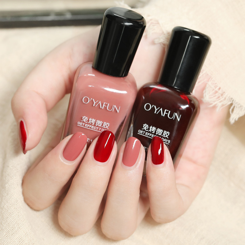 剥がれない Ouyafei マニキュア、ベーク不要、油性、速乾性、スパンコール グリッター 15ML マニキュア、長持ちし、色あせしません。|undefined