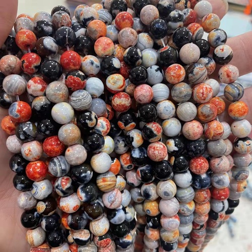 Best-selling natural red agate beads, natural agate stone DIY handmade semi-finished bracelet and necklace