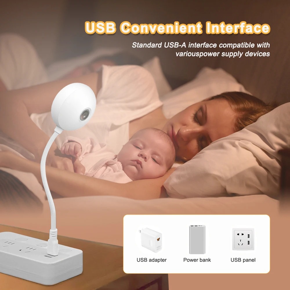 Cross-Border 3Mp Graffiti USB Bulb Indoor Wifi Camera Smart Home Plug and Play Baby Monitoring